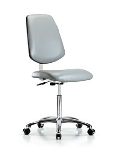 Neta ECOM Clean Room Vinyl Medium Bench Height Chair - Medium Back