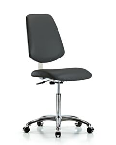 Neta ECOM Clean Room Vinyl Medium Bench Height Chair - Medium Back