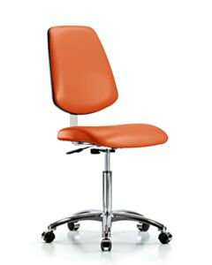 Neta ECOM Clean Room Vinyl Medium Bench Height Chair - Medium Back