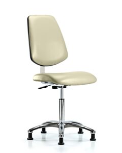 Neta ECOM Clean Room Vinyl Medium Bench Height Chair - Medium Back