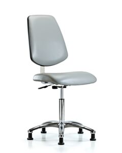 Neta ECOM Clean Room Vinyl Medium Bench Height Chair - Medium Back