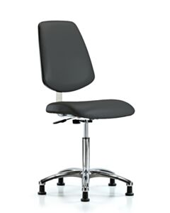 Neta ECOM Clean Room Vinyl Medium Bench Height Chair - Medium Back