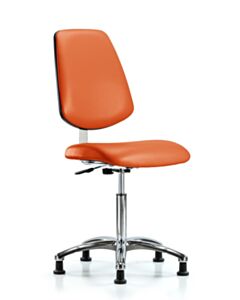 Neta ECOM Clean Room Vinyl Medium Bench Height Chair - Medium Back