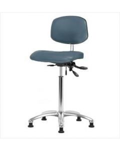 Neta ECOM Clean Room Vinyl Medium Bench Height Chair - Chrome Base