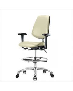 Neta ECOM Clean Room Vinyl Medium Bench Height Chair - Medium Back