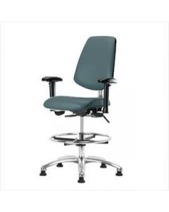 Neta ECOM Clean Room Vinyl Medium Bench Height Chair - Medium Back