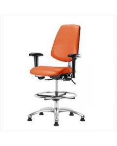 Neta ECOM Clean Room Vinyl Medium Bench Height Chair - Medium Back
