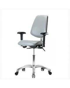 Neta ECOM Clean Room Vinyl Medium Bench Height Chair - Medium Back
