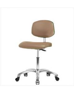Neta ECOM Clean Room Vinyl Desk Height Chair - Chrome Base Chrome
