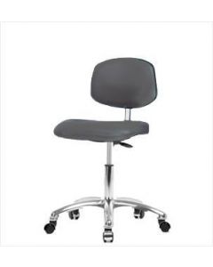 Neta ECOM Clean Room Vinyl Desk Height Chair - Chrome Base Chrome