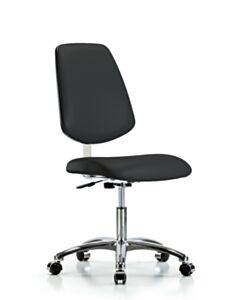 Neta ECOM Clean Room Vinyl Desk Height Chair - Medium Back Chrome