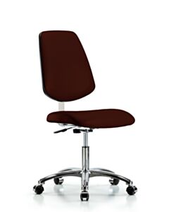 Neta ECOM Clean Room Vinyl Desk Height Chair - Medium Back Chrome