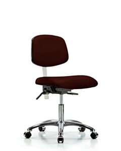 Neta ECOM Clean Room Vinyl Desk Height Chair - Chrome Base Chrome