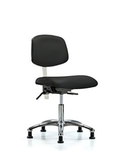 Neta ECOM Clean Room Vinyl Desk Height Chair - Chrome Base Glides
