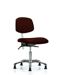 Neta ECOM Clean Room Vinyl Desk Height Chair - Chrome Base Glides
