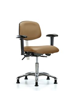 Neta ECOM Clean Room Vinyl Desk Height Chair - Chrome Base Tilt