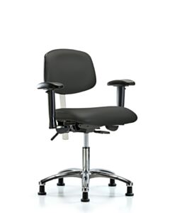 Neta ECOM Clean Room Vinyl Desk Height Chair - Chrome Base Tilt