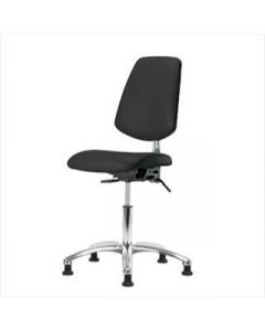 Neta ECOM Clean Room Vinyl Desk Height Chair - Medium Back Chrome