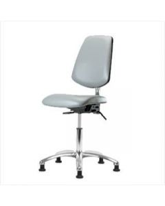 Neta ECOM Clean Room Vinyl Desk Height Chair - Medium Back Chrome