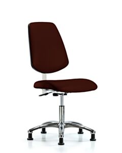 Neta ECOM Clean Room Vinyl Desk Height Chair - Medium Back Chrome