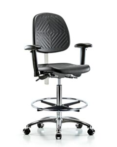 Neta ECOM Clean Room Polyurethane High Bench Height Chair - Medium Back