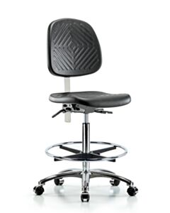 Neta ECOM Clean Room Polyurethane High Bench Height Chair - Medium Back