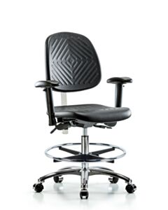 Neta ECOM Clean Room Polyurethane Medium Bench Height Chair - Medium Back