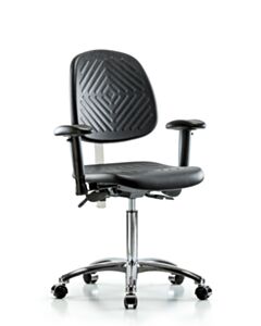 Neta ECOM Clean Room Polyurethane Medium Bench Height Chair - Medium Back