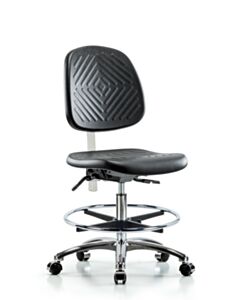 Neta ECOM Clean Room Polyurethane Medium Bench Height Chair - Medium Back
