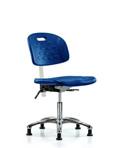 Neta ECOM Class 10 Clean Room Industrial Blue Polyurethane Desk Height Chair