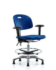 Neta ECOM Class 100 Clean Room Industrial Blue Polyurethane Medium Bench Height