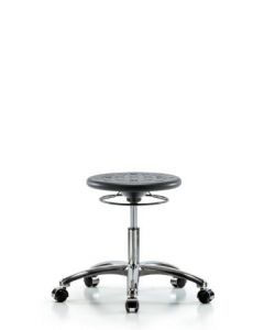 Neta ECOM Class 10 Clean Room Industrial Black Polyurethane Desk Height Stool