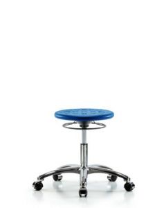 Neta ECOM Class 10 Clean Room Industrial Blue Polyurethane Desk Height Stool