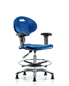 Neta ECOM Class 100 Clean Room Core Industrial Blue Polyurethane Medium Bench
