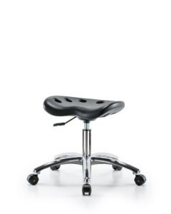 Neta ECOM Polyurethane Esd Tractor Desk Height Stool In Chrome, Adjustable