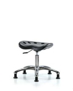 Neta ECOM Polyurethane Esd Tractor Desk Height Stool In Chrome, Adjustable