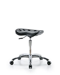 Neta ECOM Polyurethane Esd Tractor Medium Bench Height Stool In Chrome