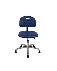 Neta ECOM Newport Industrial Blue Polyurethane Desk Height Chair In Chrome