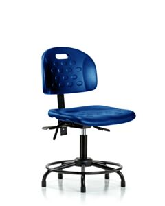 Neta ECOM Newport Industrial Blue Polyurethane Desk Height Chair With Round Tube Base