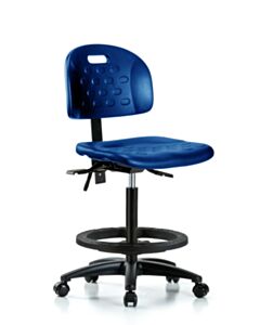 Neta ECOM Newport Industrial Blue Polyurethane High Bench Height Chair