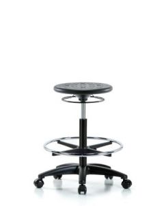 Neta ECOM Industrial Black Polyurethane High Bench Height Stool