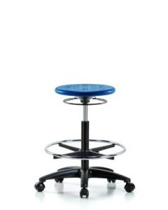 Neta ECOM Industrial Blue Polyurethane High Bench Height Stool