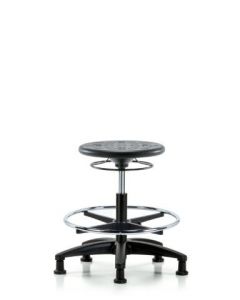 Neta ECOM Industrial Black Polyurethane Medium Bench Height Stool