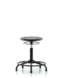 Neta ECOM Industrial Black Polyurethane High Bench Height Stool With Round Tube Base