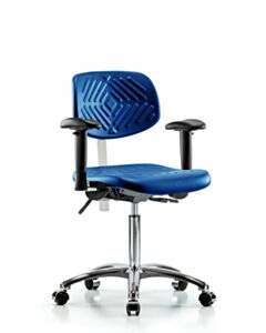 Neta ECOM Class 100 Clean Room Blue Polyurethane Medium Bench Height Chair