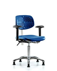 Neta ECOM Class 100 Clean Room Blue Polyurethane Medium Bench Height Chair