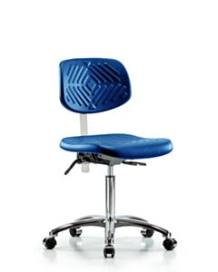 Neta ECOM Class 100 Clean Room Blue Polyurethane Medium Bench Height Chair