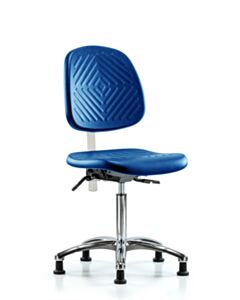 Neta ECOM Class 100 Clean Room Blue Polyurethane Medium Bench Height Chair