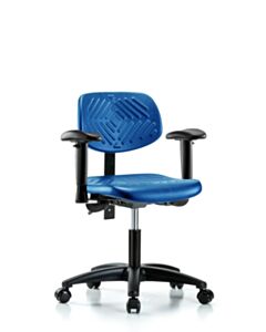Neta ECOM Blue Polyurethane Desk Height Chair Adjustable From 16.25-21.5 Inches