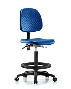 Neta ECOM Blue Polyurethane High Bench Height Chair With Medium Back